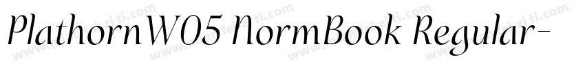 PlathornW05 NormBook Regular字体转换